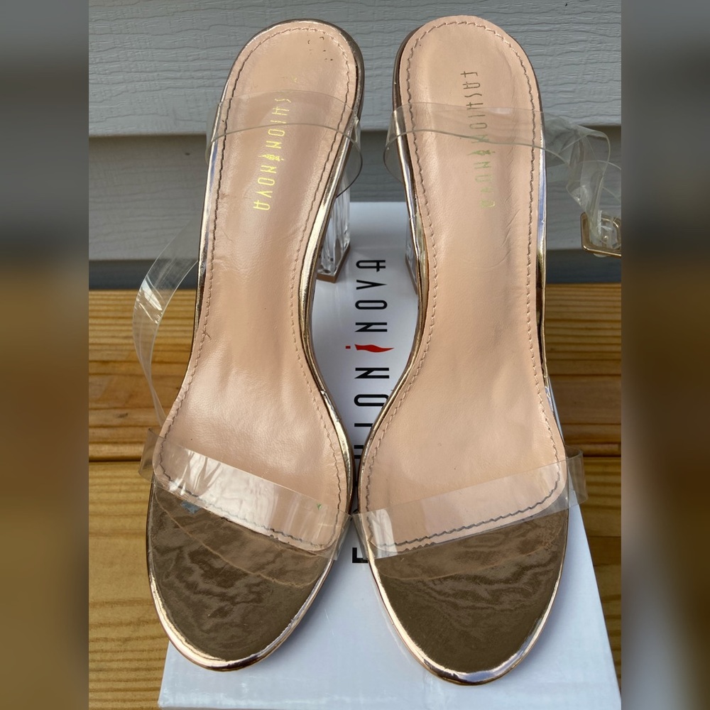 Fashion Nova Clear Heel Block Heels